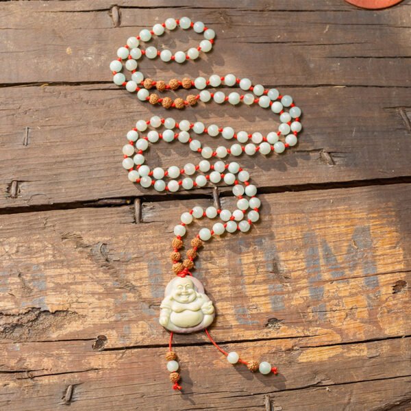 collier mala bouddha joyeux amazonite